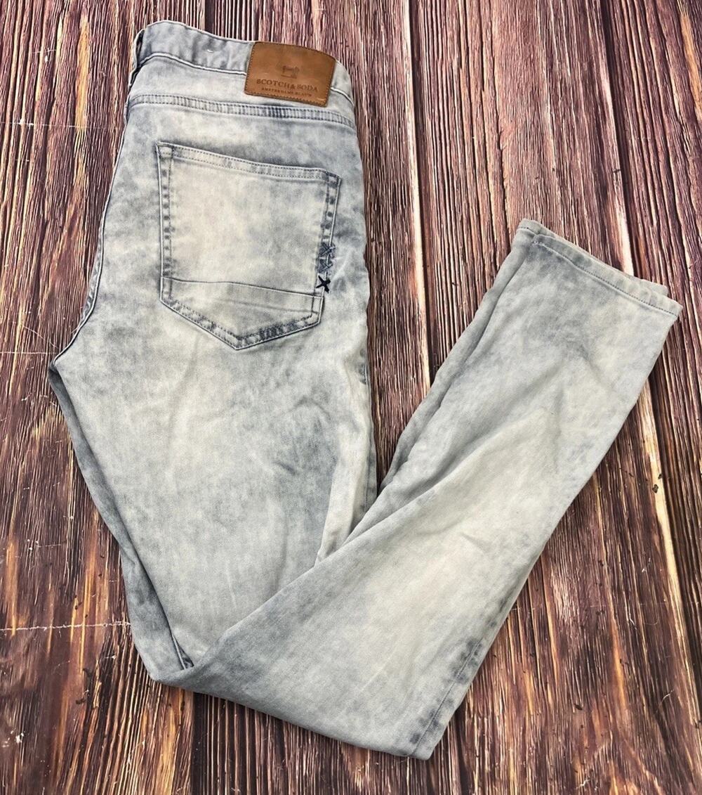 Scotch & Soda Jeans Skim Harpoon Light Wash Mens 33x34 (Actual 34x33)